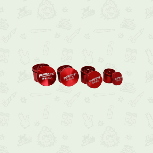 Elements 4 Part Metal Pollen / Tobacco Grinder Red by Elements Papers