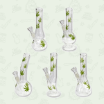 25cm Glass Leaf Waterpipe Mix 10 x Mixed Glass Waterpipes by Unbranded - Headshop