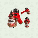 18cm Thick Glass 3D Monster Waterpipe Hammer Style Design 6 Arm Percolator