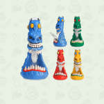 25cm Thick Glass 3D Monster Waterpipe Glow in the Dark Mixed Colours