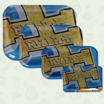 Rizla Metal Rolling Trays GOLD / BLUE RIZLA LOGO by Rizla