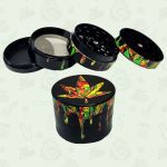 50mm Magnetic Metal Dripping Leaf 4 Part Herbal / Tobacco Grinders by Unbranded - Headshop
